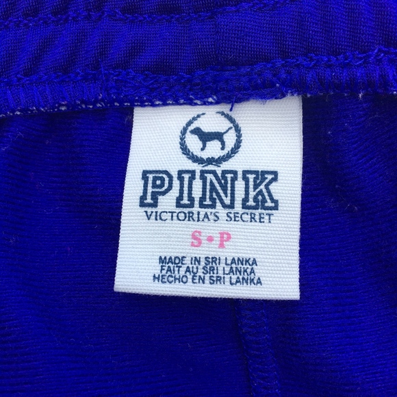 PINK Victoria Secret Royal Blue/Black Track Pants - Picture 4 of 8